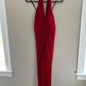 Carmen Marc Valvo Red Backless Dress